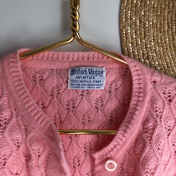 True Vintage pink cardigan sweater jumper - Picture 5 of 10